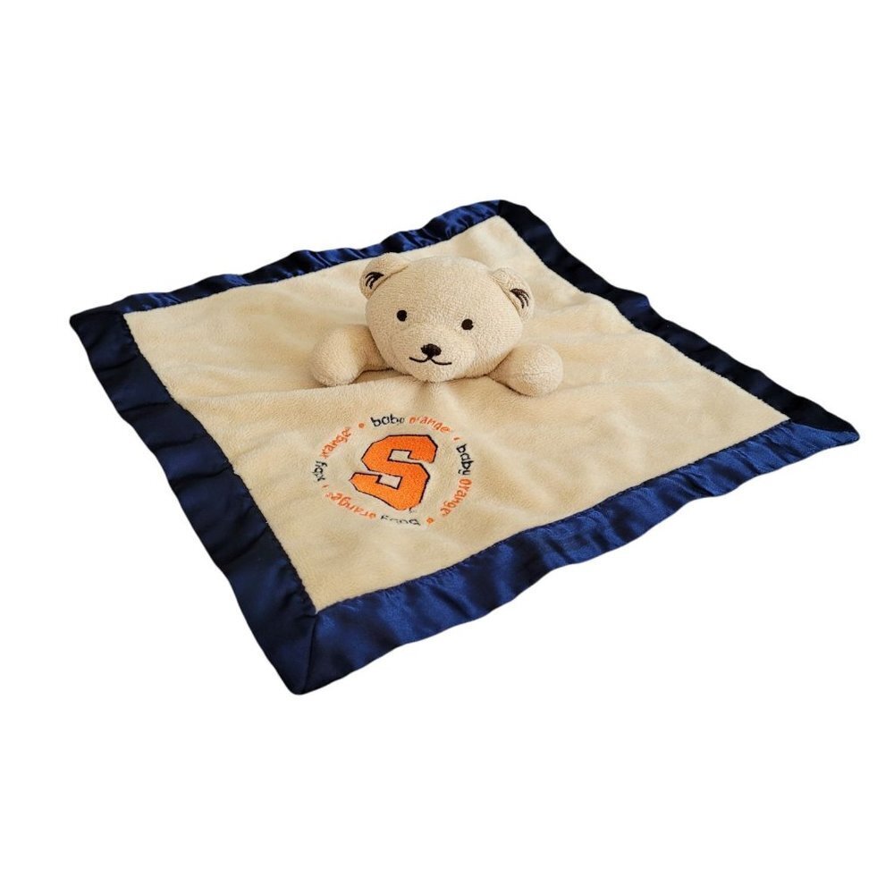 Baby Fanatics Snuggle bear Syracuse Blue satin trim and back Love Plush